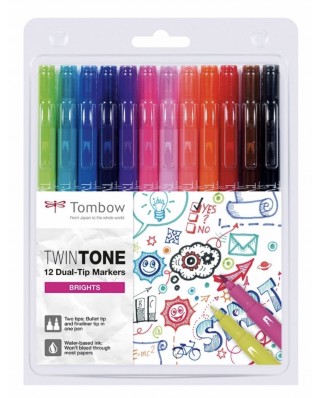 TWINTONE 12 rotuladores BRIGHT - Tombow