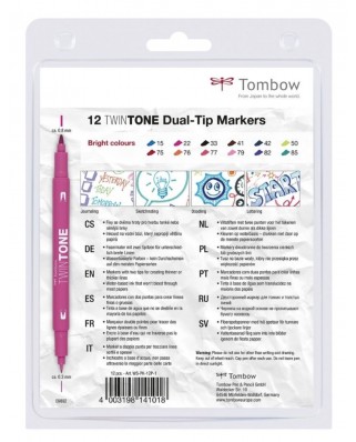 TWINTONE 12 rotuladores BRIGHT - Tombow