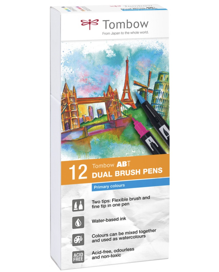 Pack 12 rotuladores primary colours - Tombow